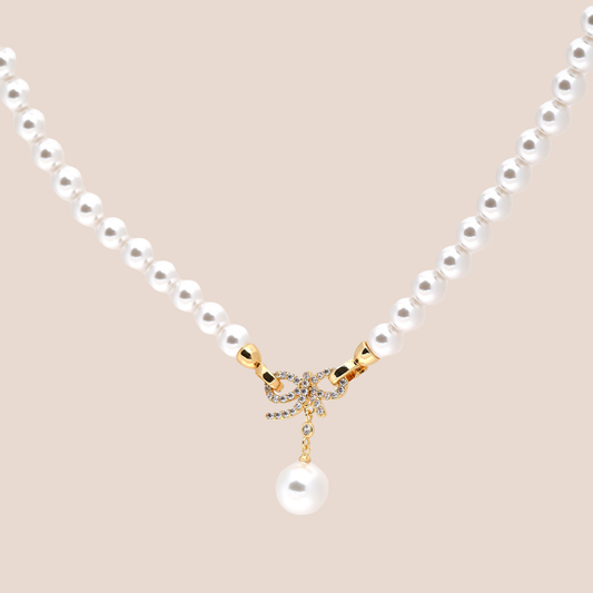 Allure Necklace With Bow and Pearl Charm