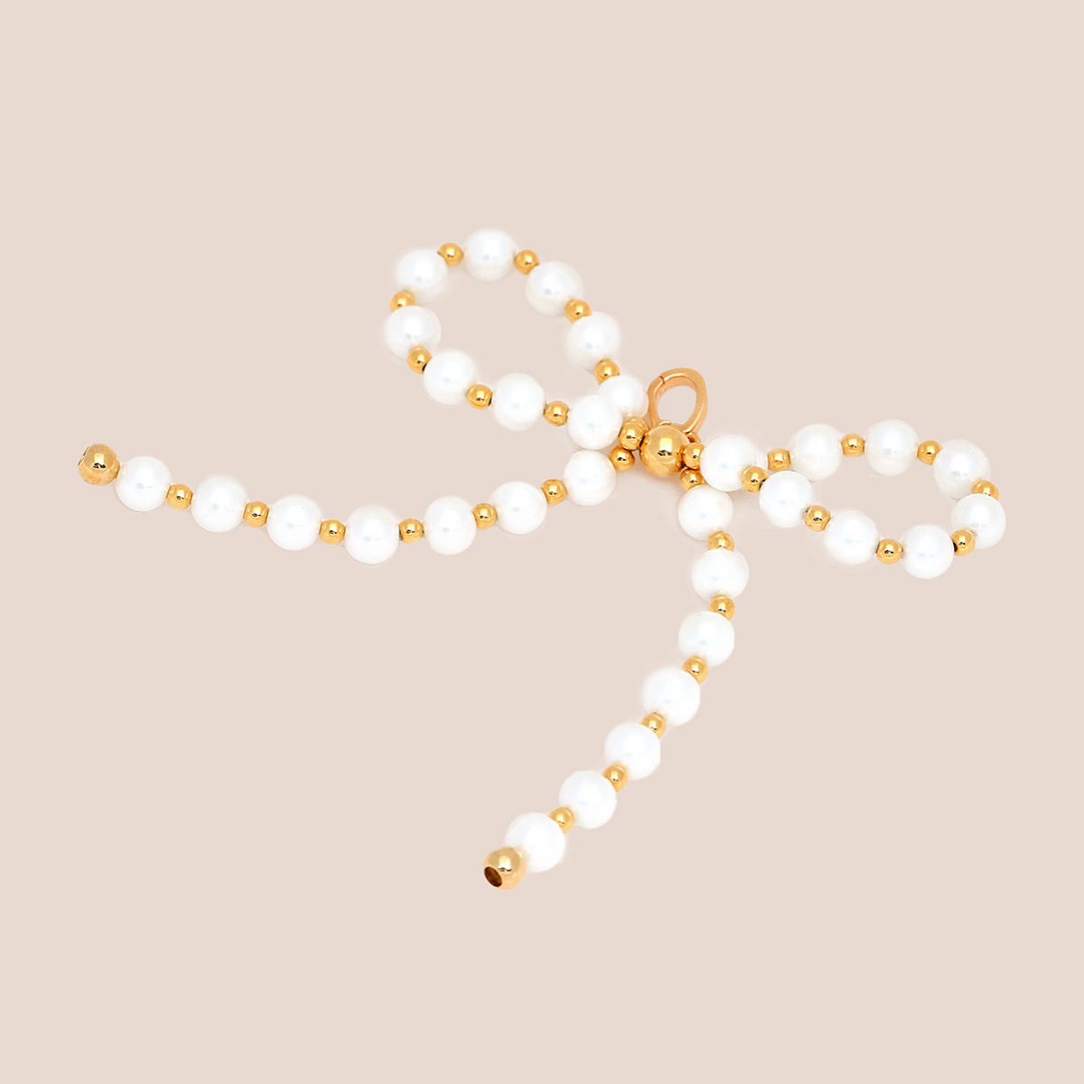 Crystal Bead Bow in White