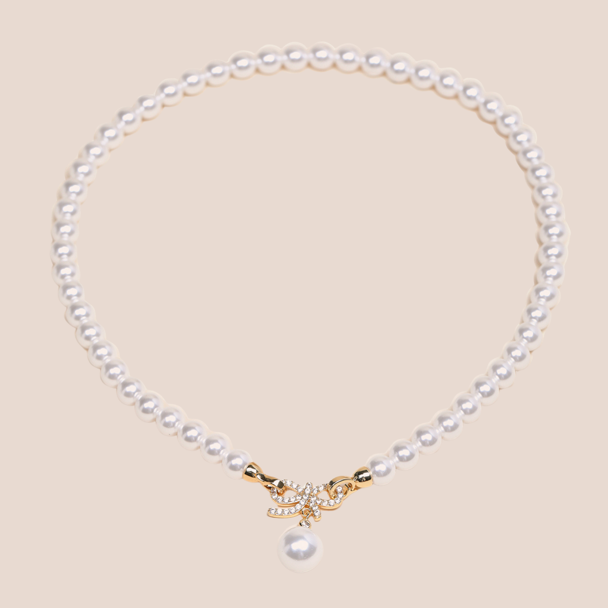 Allure Necklace With Bow and Pearl Charm