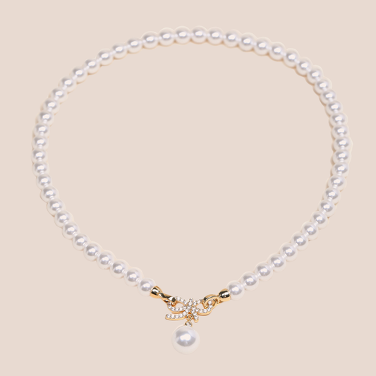 Allure Necklace With Bow and Pearl Charm